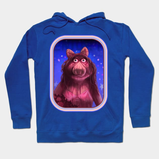 Piggy - retro Hoodie by GrimbyBECK